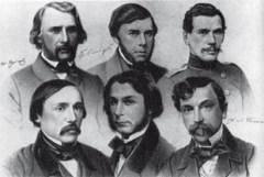 Группа писателей журнала «Современник»: И.Тургенев, В.Соллогуб, Л.Толстой, Н.Некрасов, Д.Григорович, И.Панаев